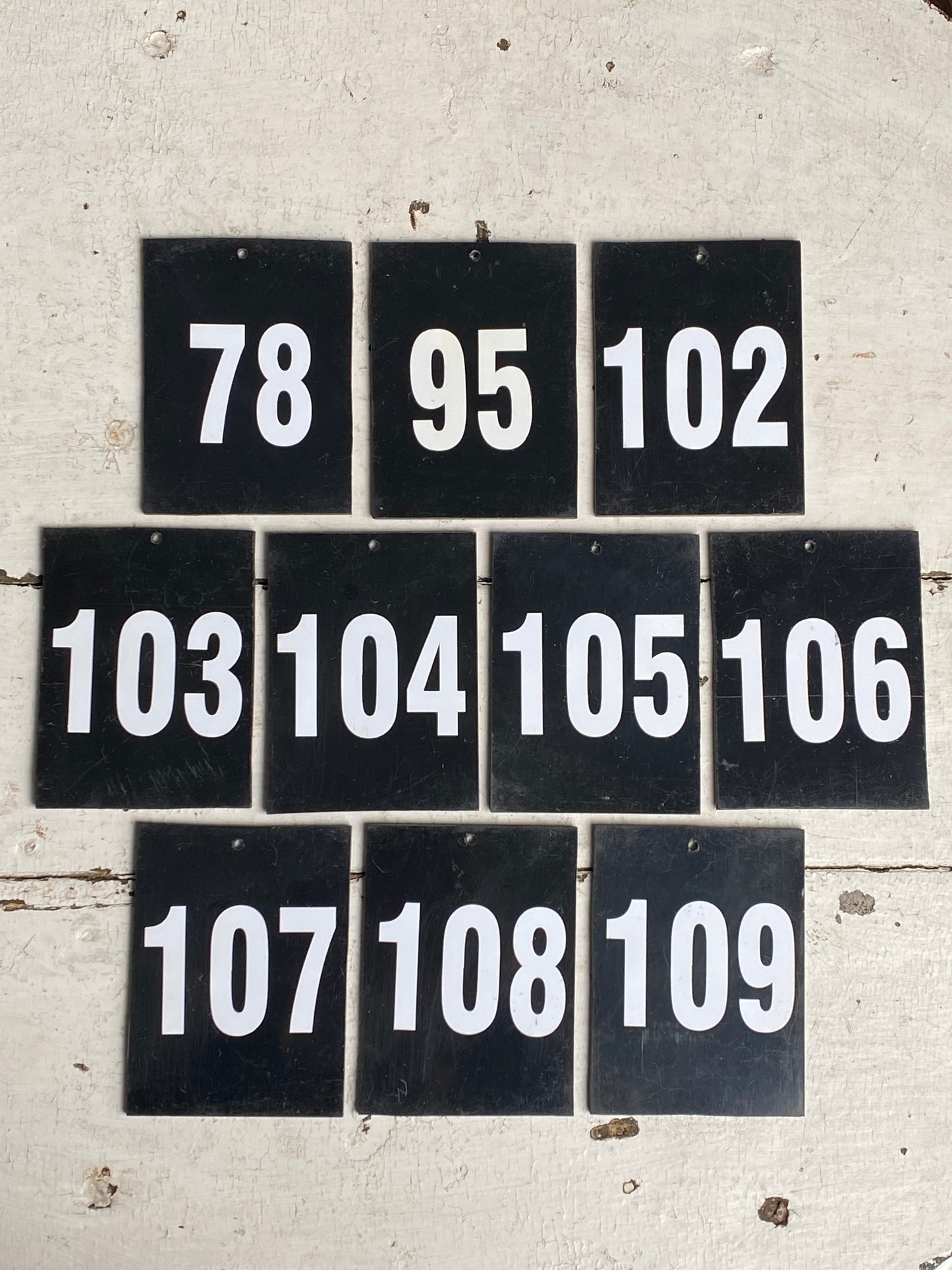 Selection of Vintage Thick Plastic Number Cards ($5.00 each)(20 numbers available)