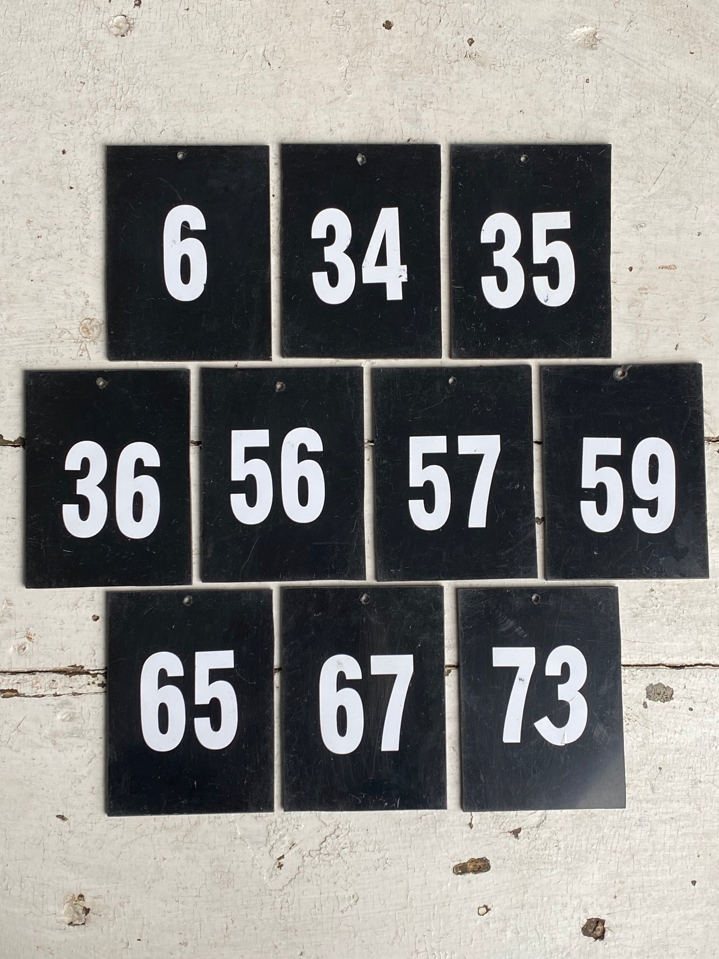 Selection of Vintage Thick Plastic Number Cards ($5.00 each)(20 numbers available)