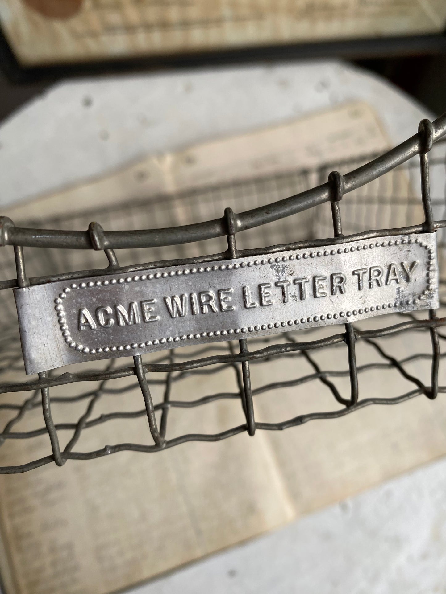 Vintage Acme Wire Letter Tray