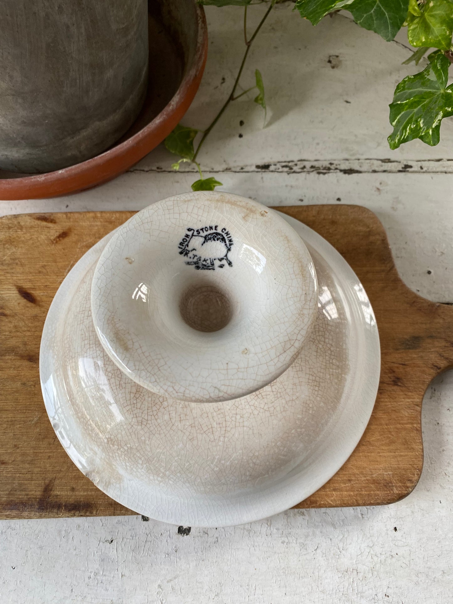 Antique Ironstone Compote - K.T.& K. marked