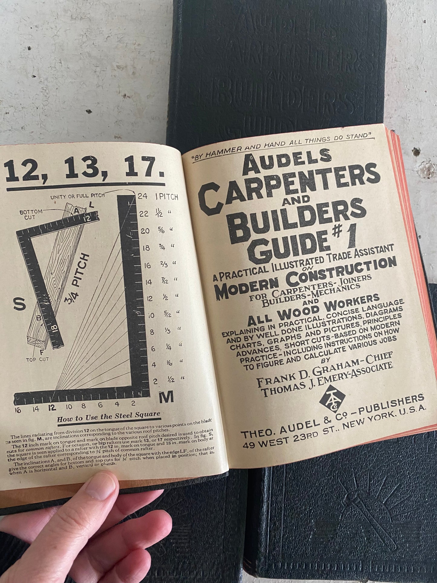 Vintage set of 4 Audels Carpenters and Builders Guide Books from 1947