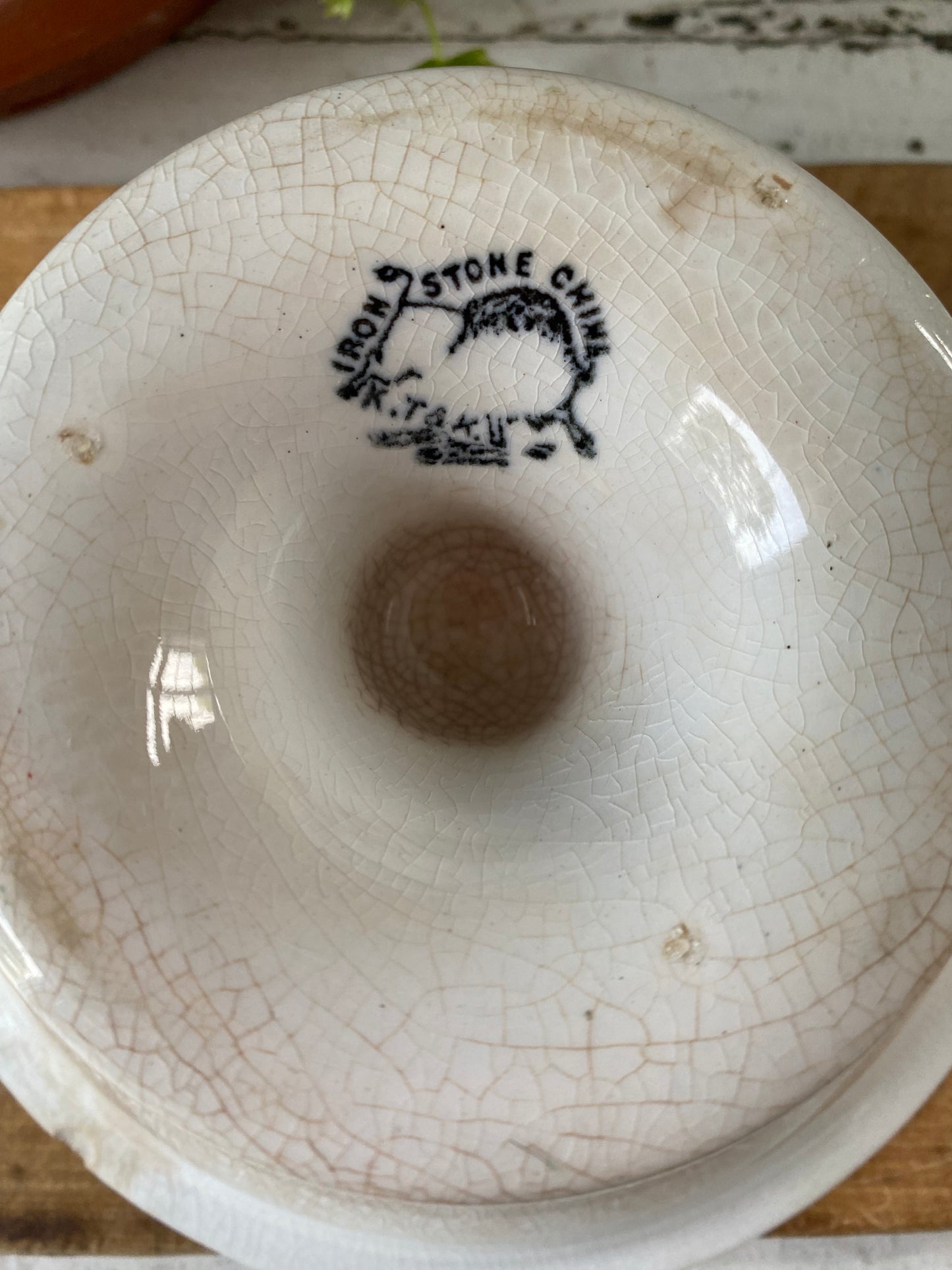 Antique Ironstone Compote - K.T.& K. marked
