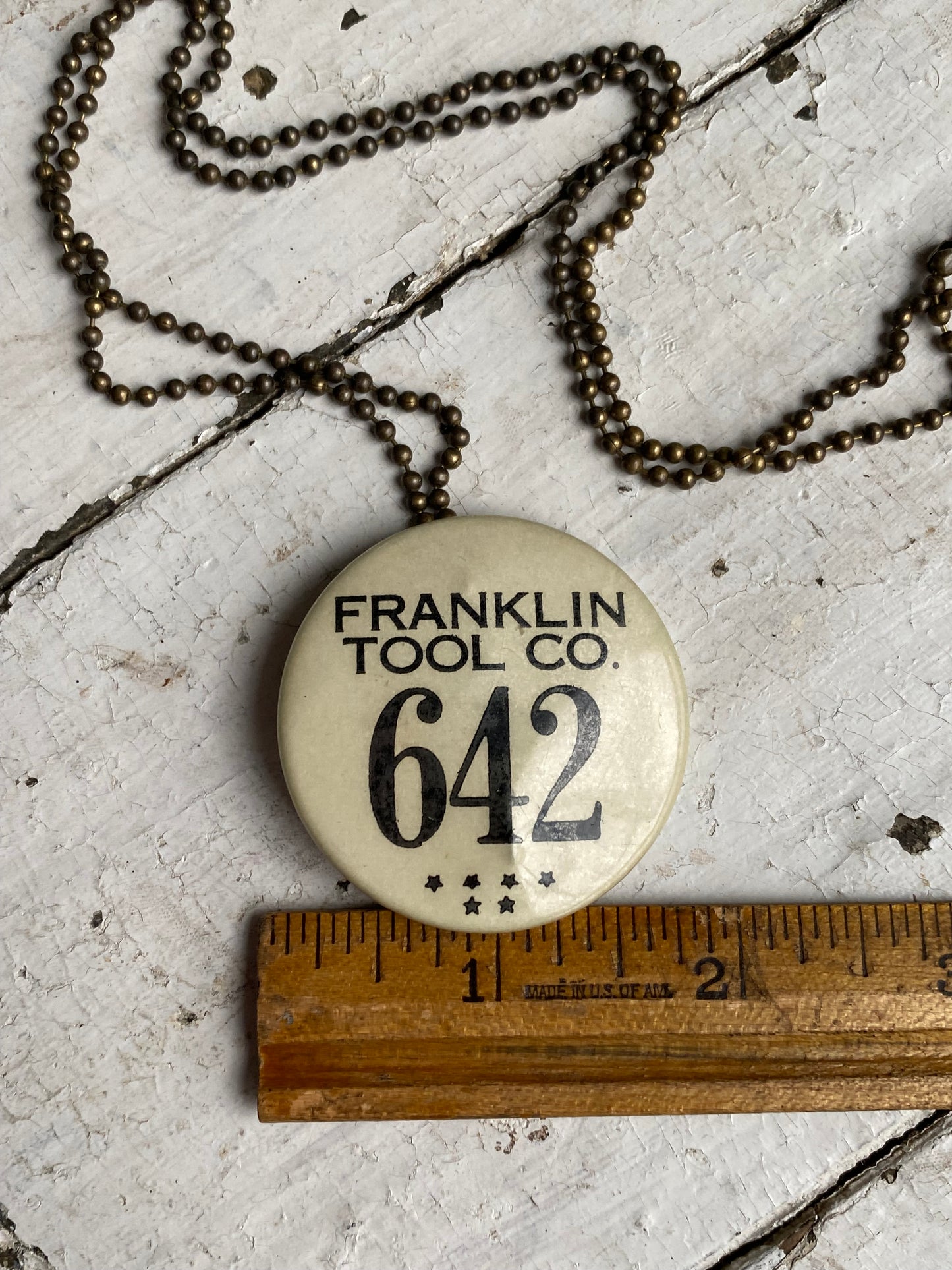 Vintage Franklin Tool Company #642 Pin with Chain