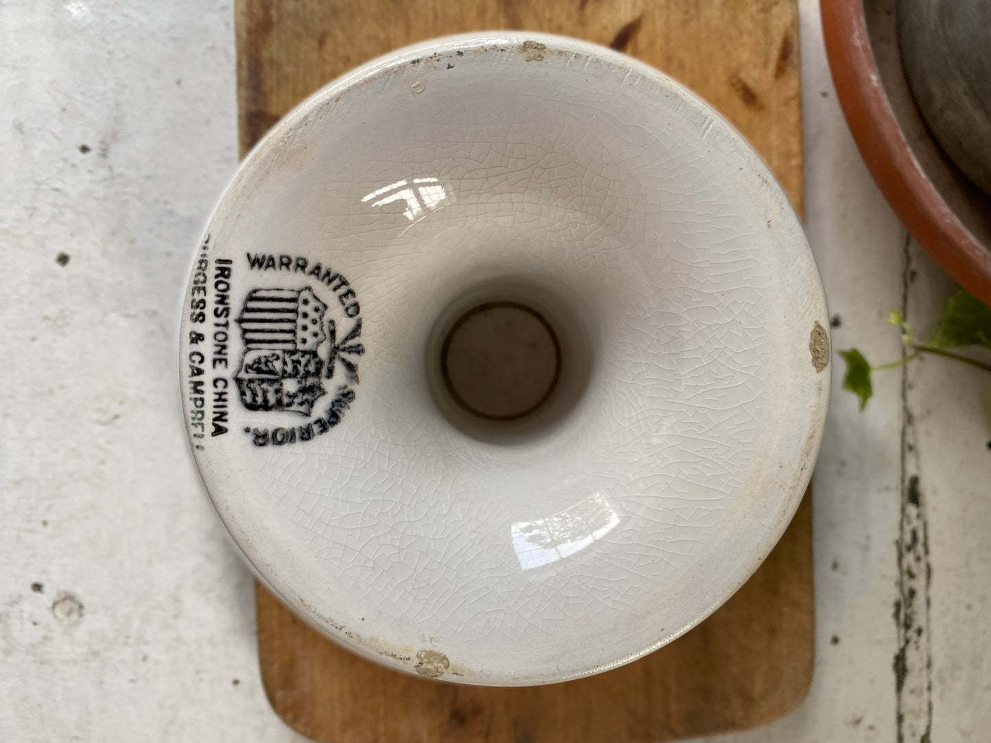 Antique Ironstone Compote - Burgess and Campbell marked