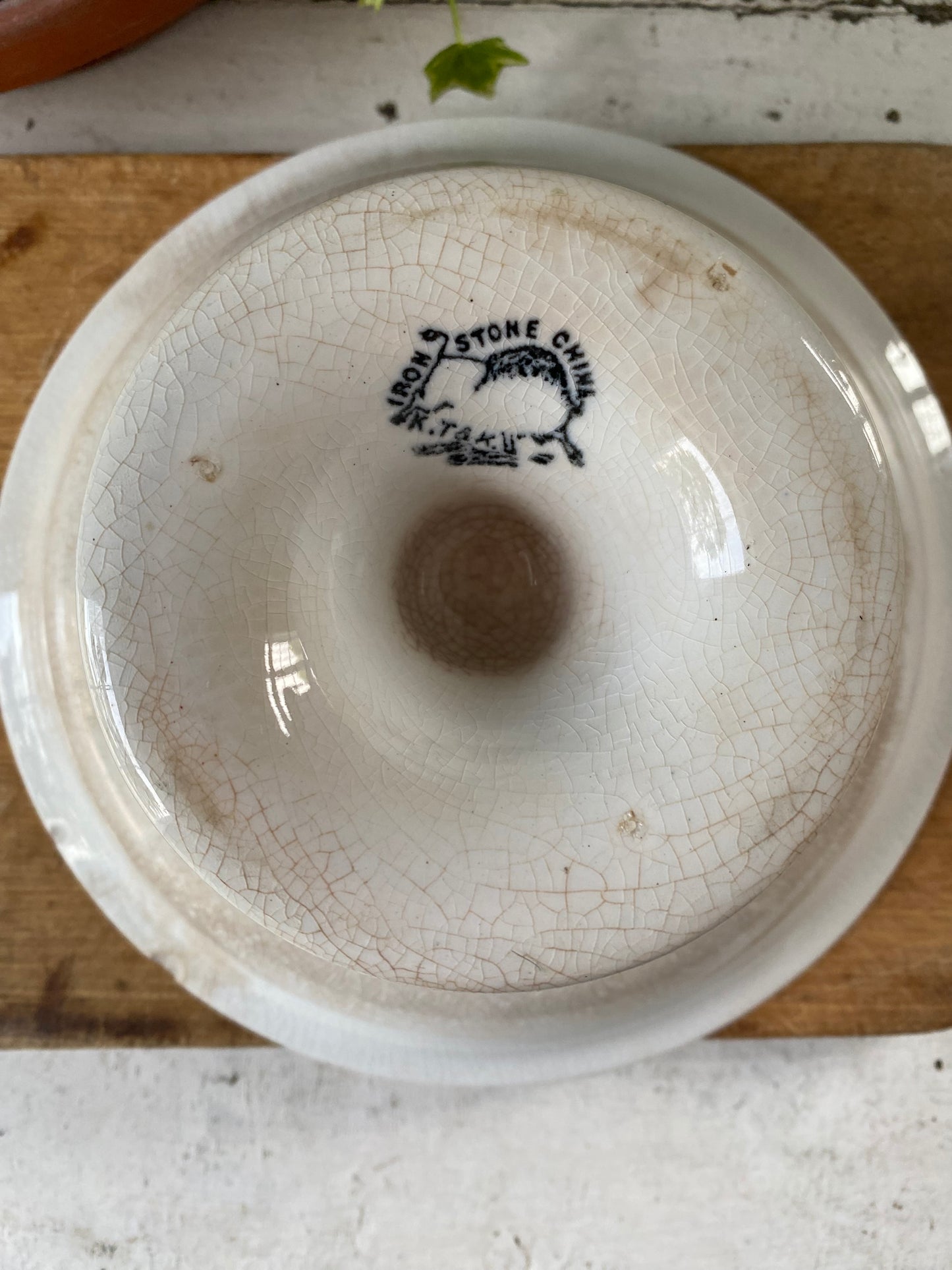 Antique Ironstone Compote - K.T.& K. marked