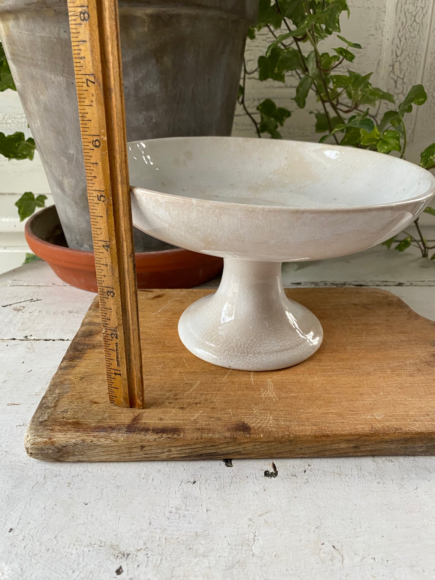 Antique Ironstone Compote - Burgess and Campbell marked