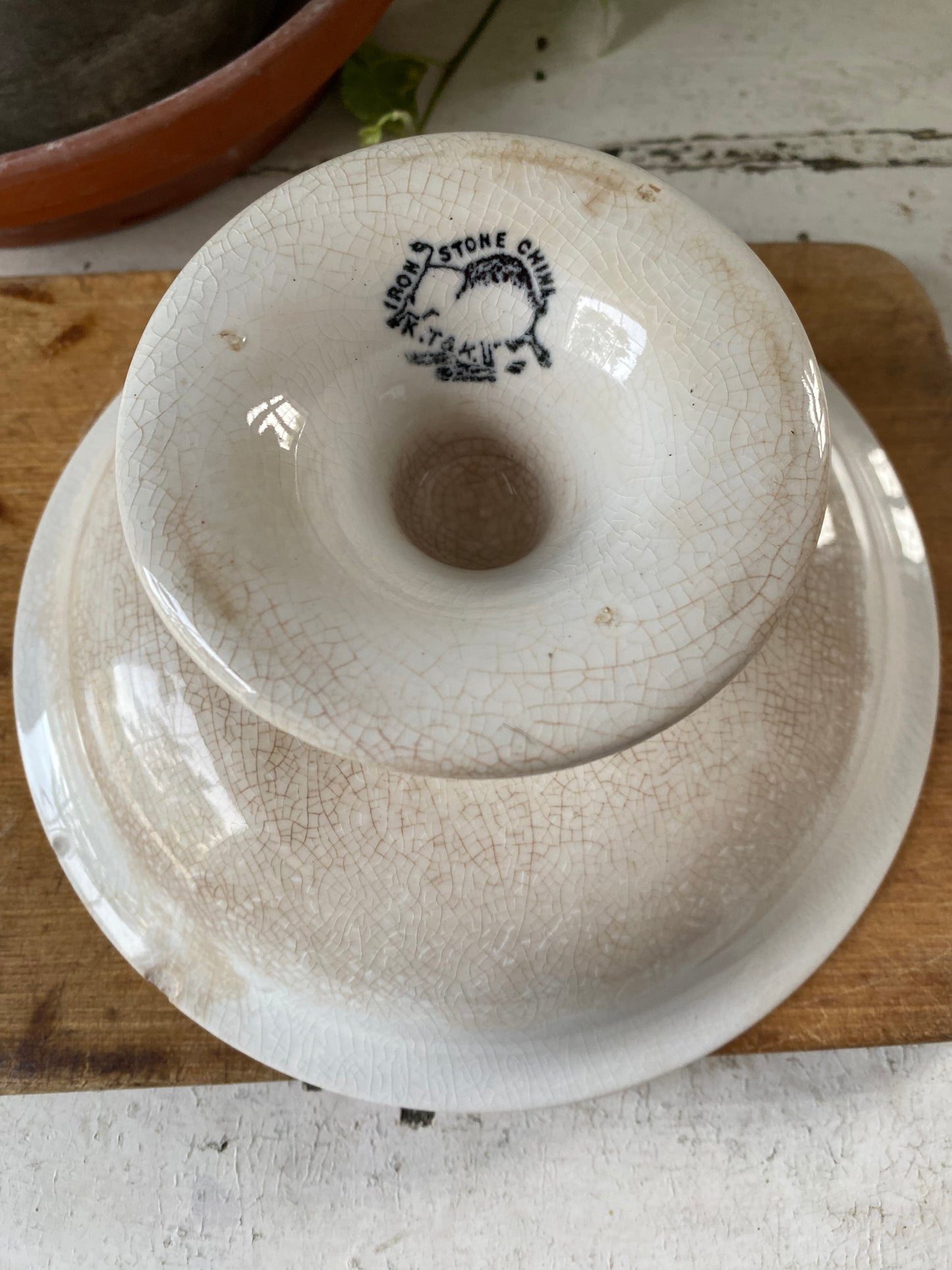 Antique Ironstone Compote - K.T.& K. marked
