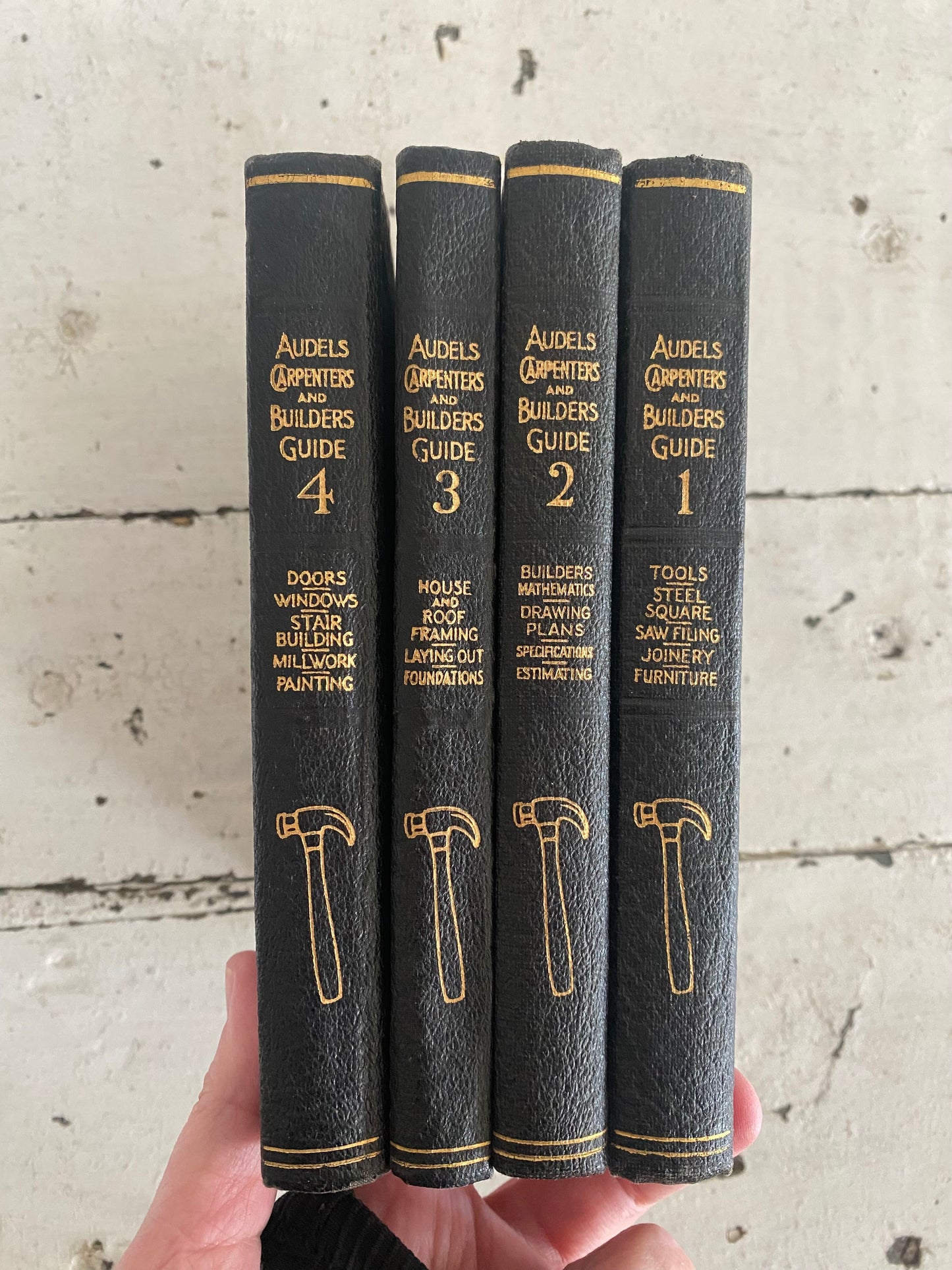 Vintage set of 4 Audels Carpenters and Builders Guide Books from 1947