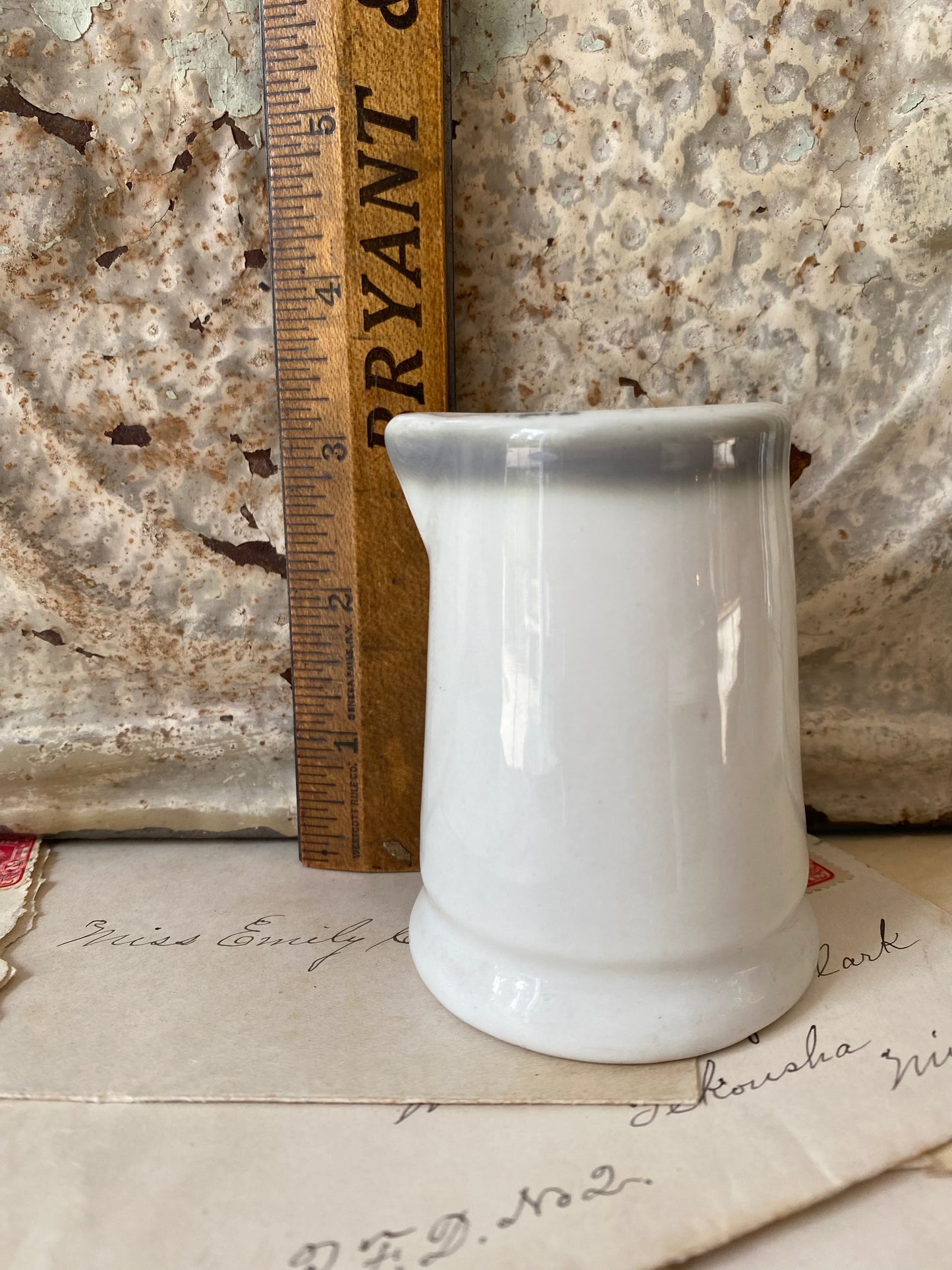 Vintage Chunky Creamer with Grey Stripe Sterling Vitrified China