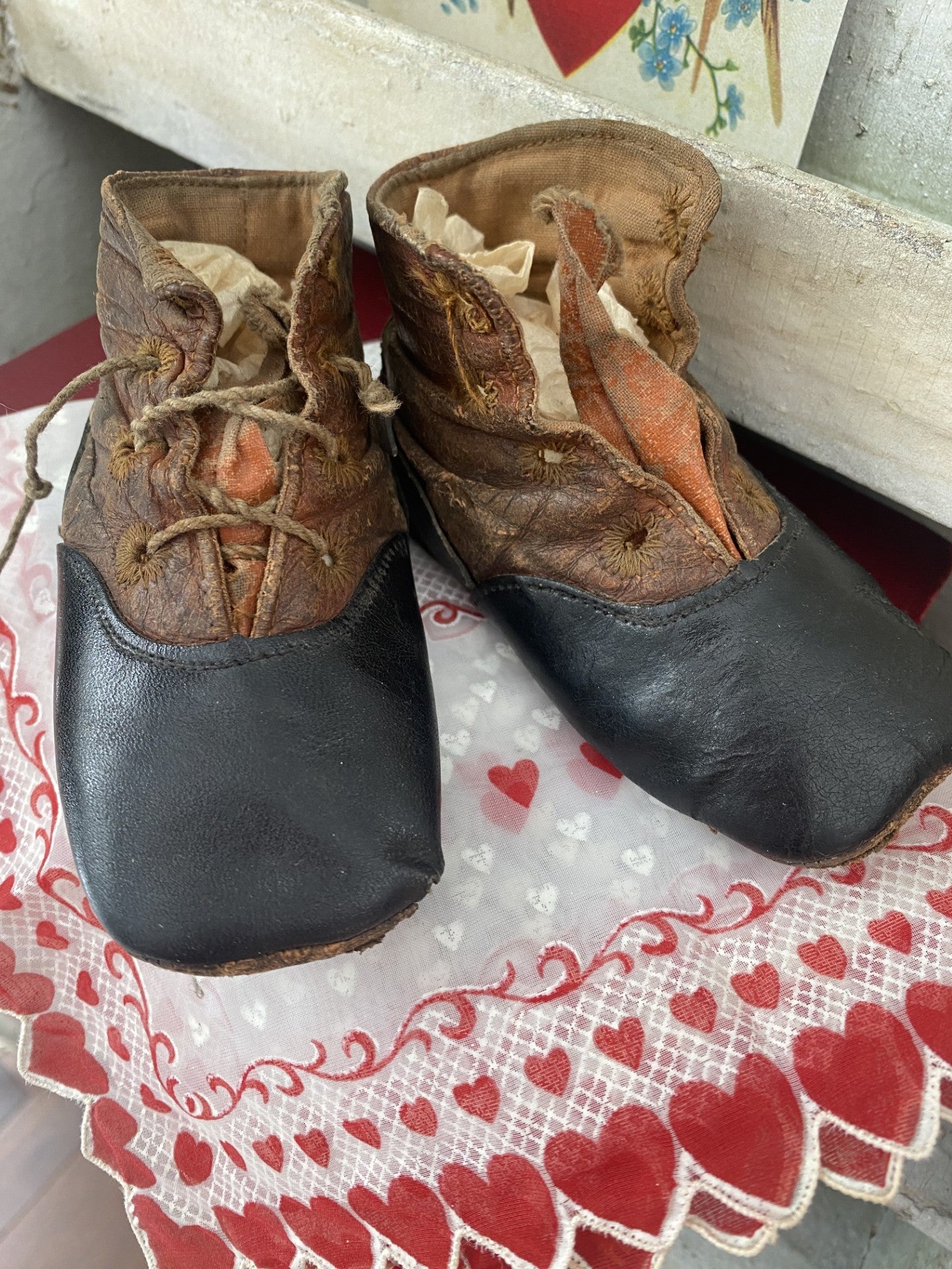 Vintage Pair of Leather Baby Shoes