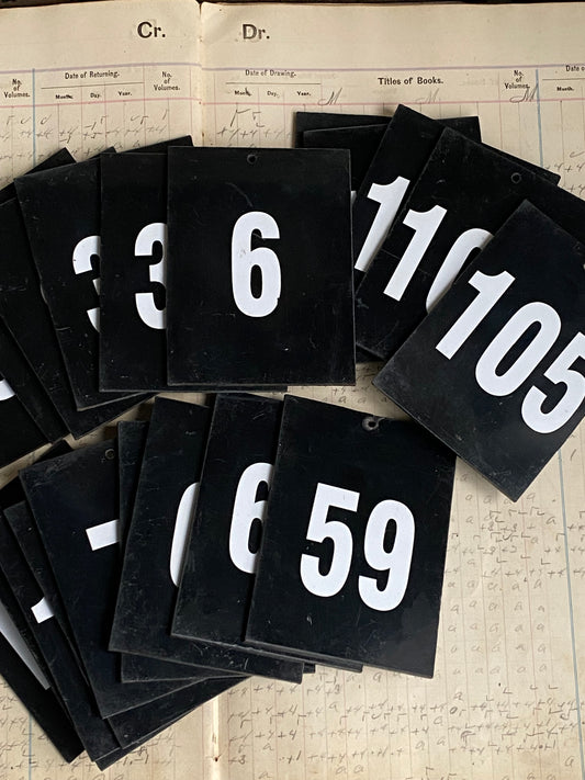 Selection of Vintage Thick Plastic Number Cards ($5.00 each)(20 numbers available)