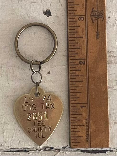 Vintage Brass Tag Keychain - #2851