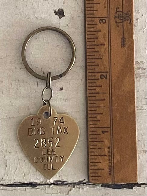 Vintage Brass Tag Keychain - #2852