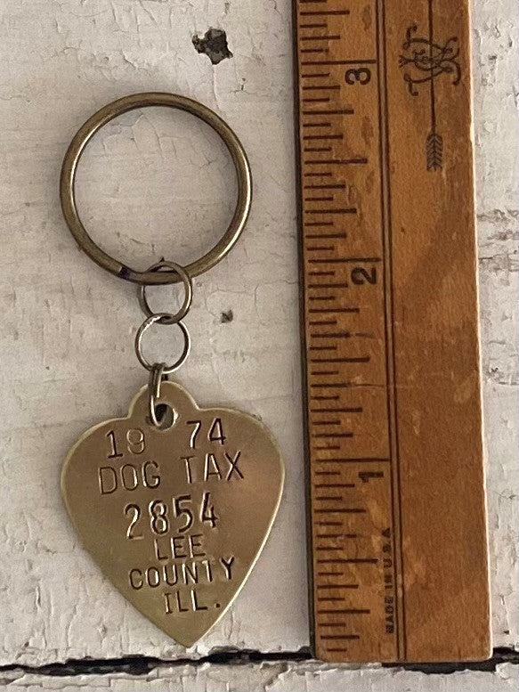 Vintage Brass Tag Keychain - #2854