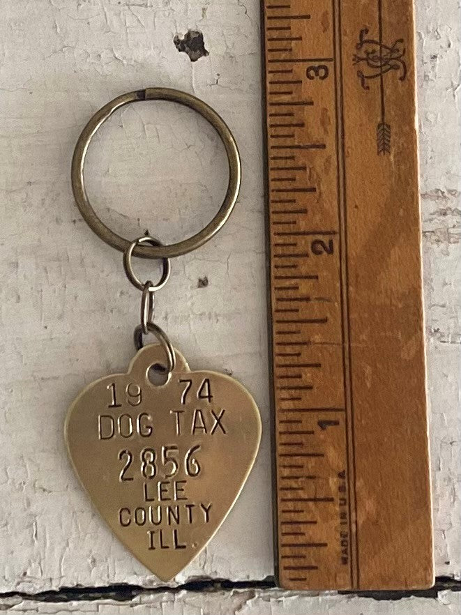 Vintage Brass Tag Keychain - #2856