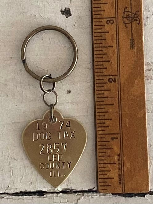 Vintage Brass Tag Keychain - #2857