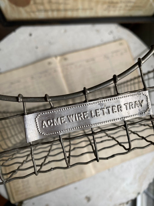Vintage Acme Wire Letter Tray