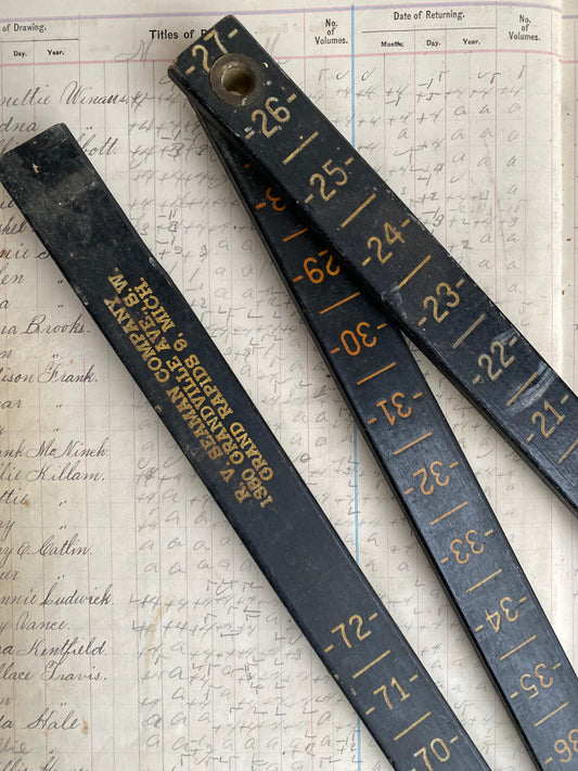 Vintage Wooden Oil Gauge Stick - R V Seaman Company Grand Rapids, Michigan