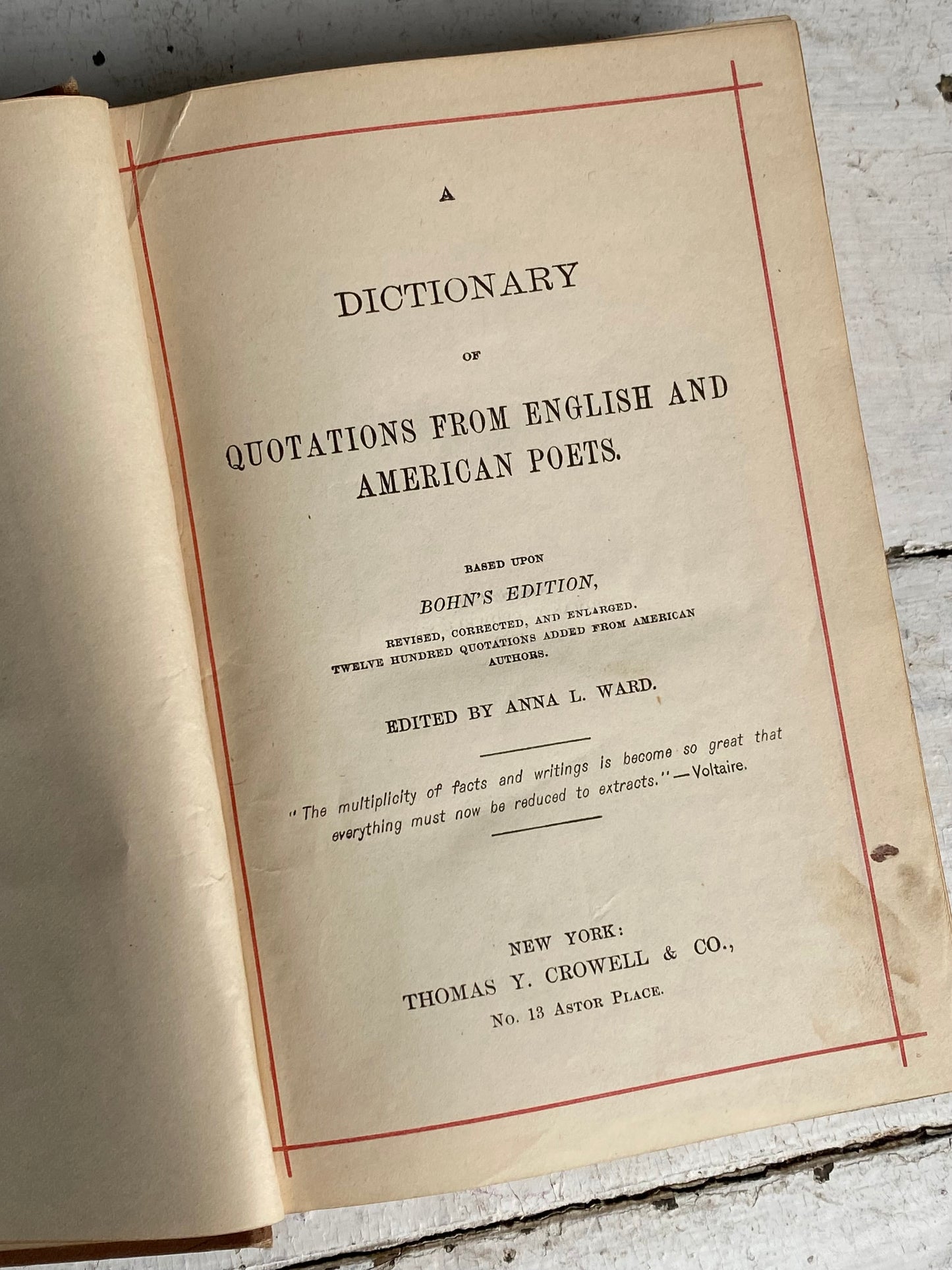 Vintage Familiar Quotations Book - 1883