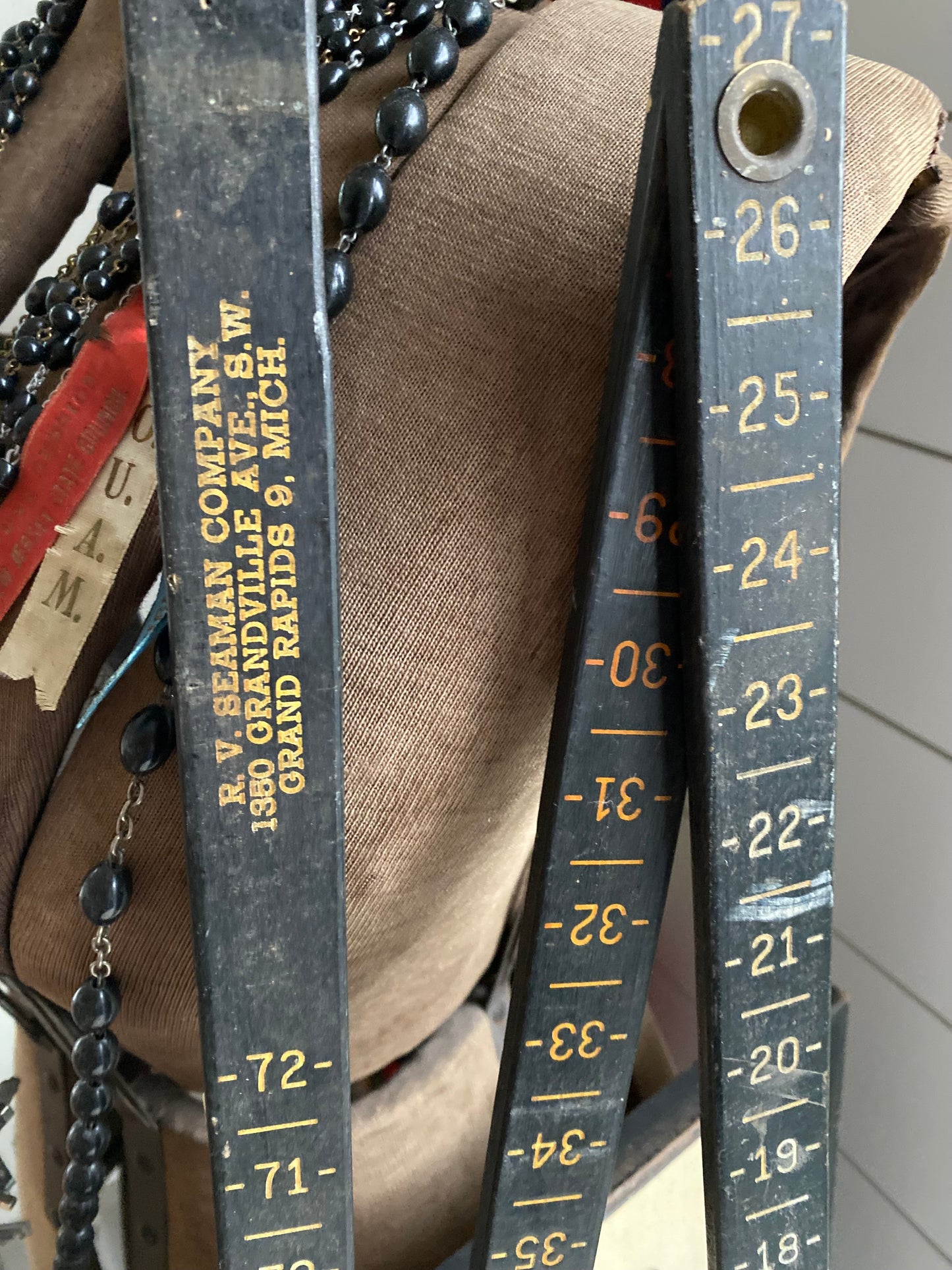 Vintage Wooden Oil Gauge Stick - R V Seaman Company Grand Rapids, Michigan