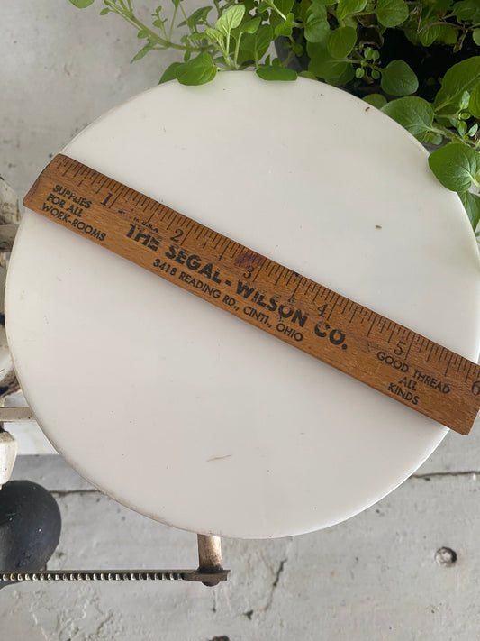 Vintage Segal-Wilson Company 6” Wooden Ruler