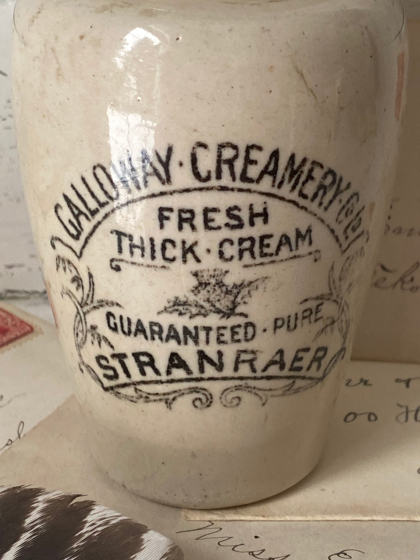 Vintage Galloway Creamery English Stoneware Pot