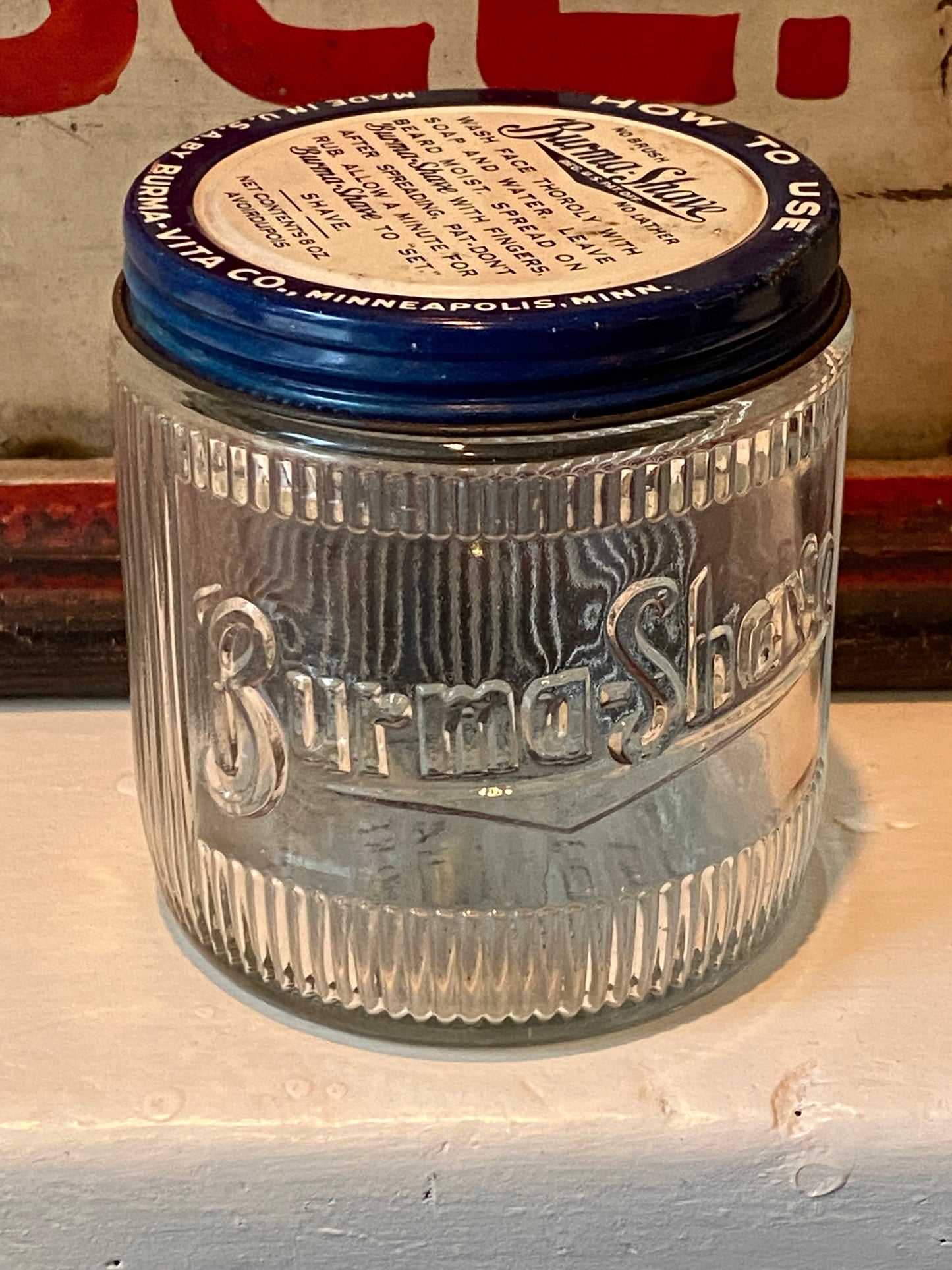 Vintage Burma Shave Jar