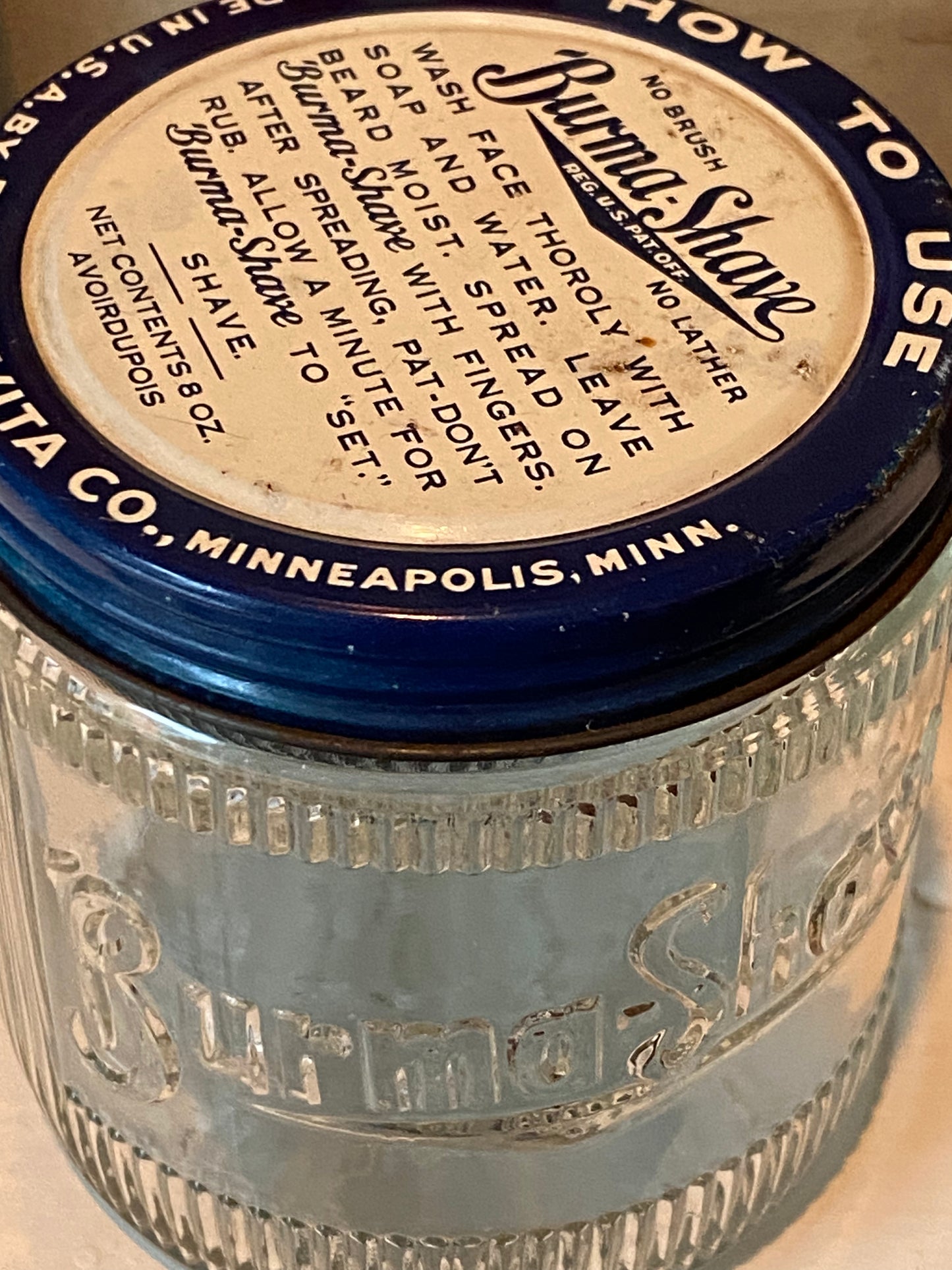Vintage Burma Shave Jar