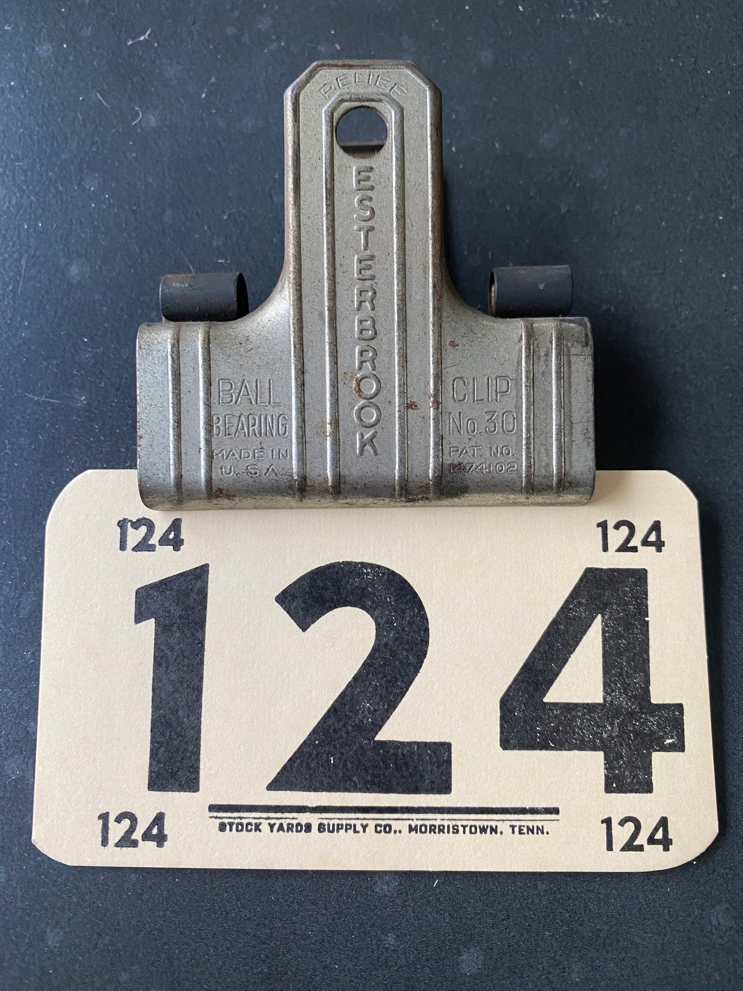 Vintage Bull Clip Esterbrook No. 30 with #124 Vintage Card