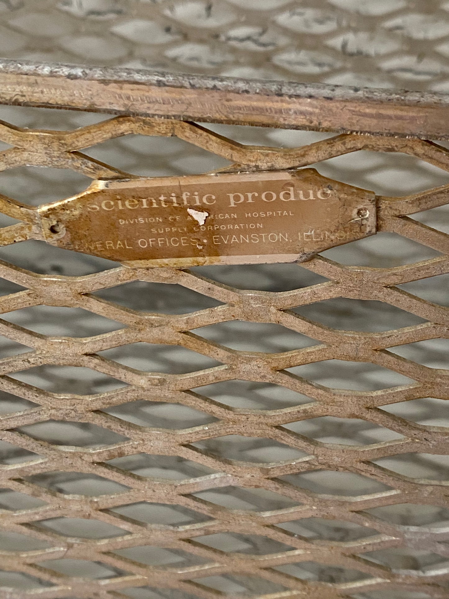 Vintage Large Scientific Products Metal Basket