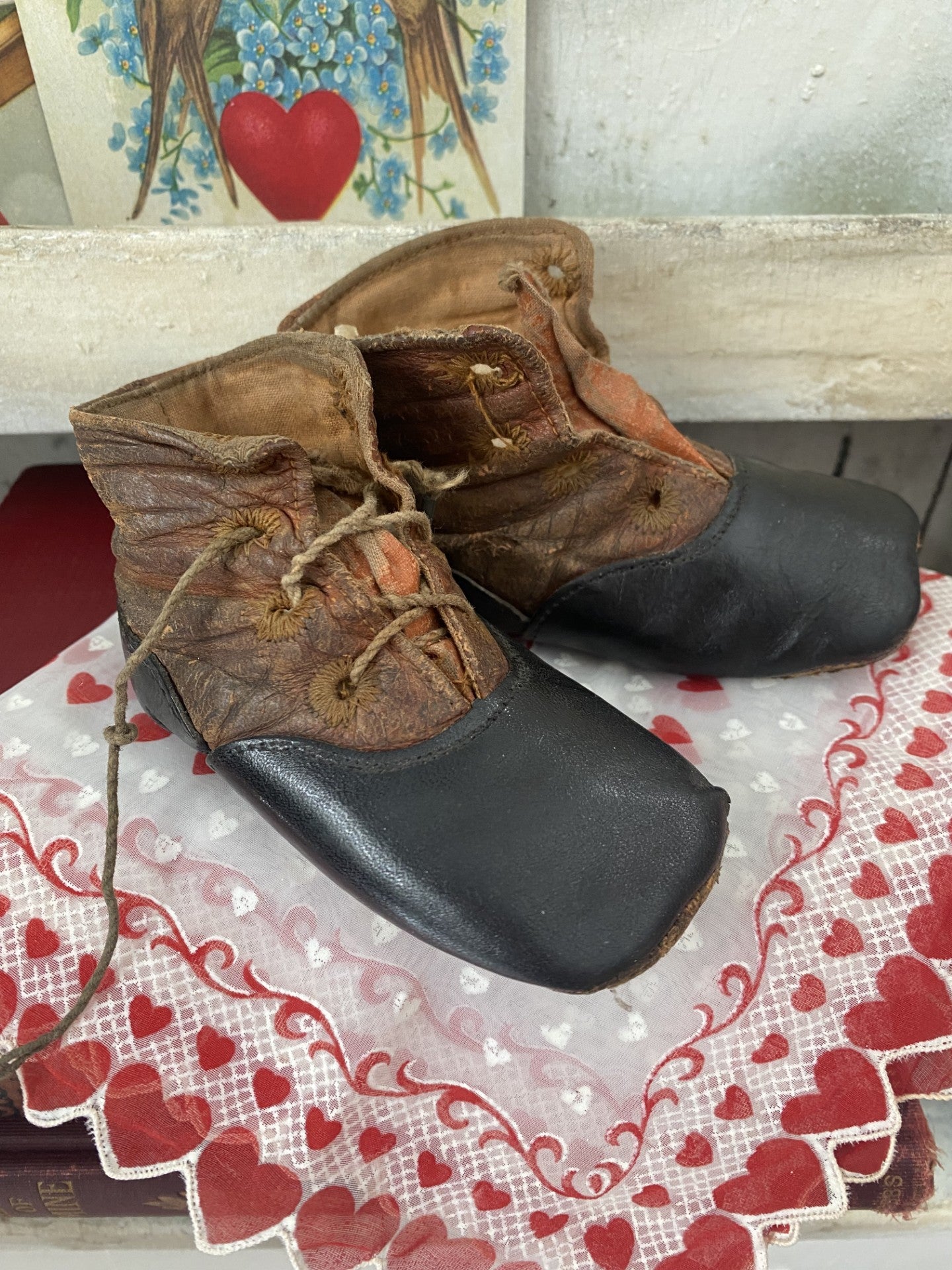 Vintage Pair of Leather Baby Shoes