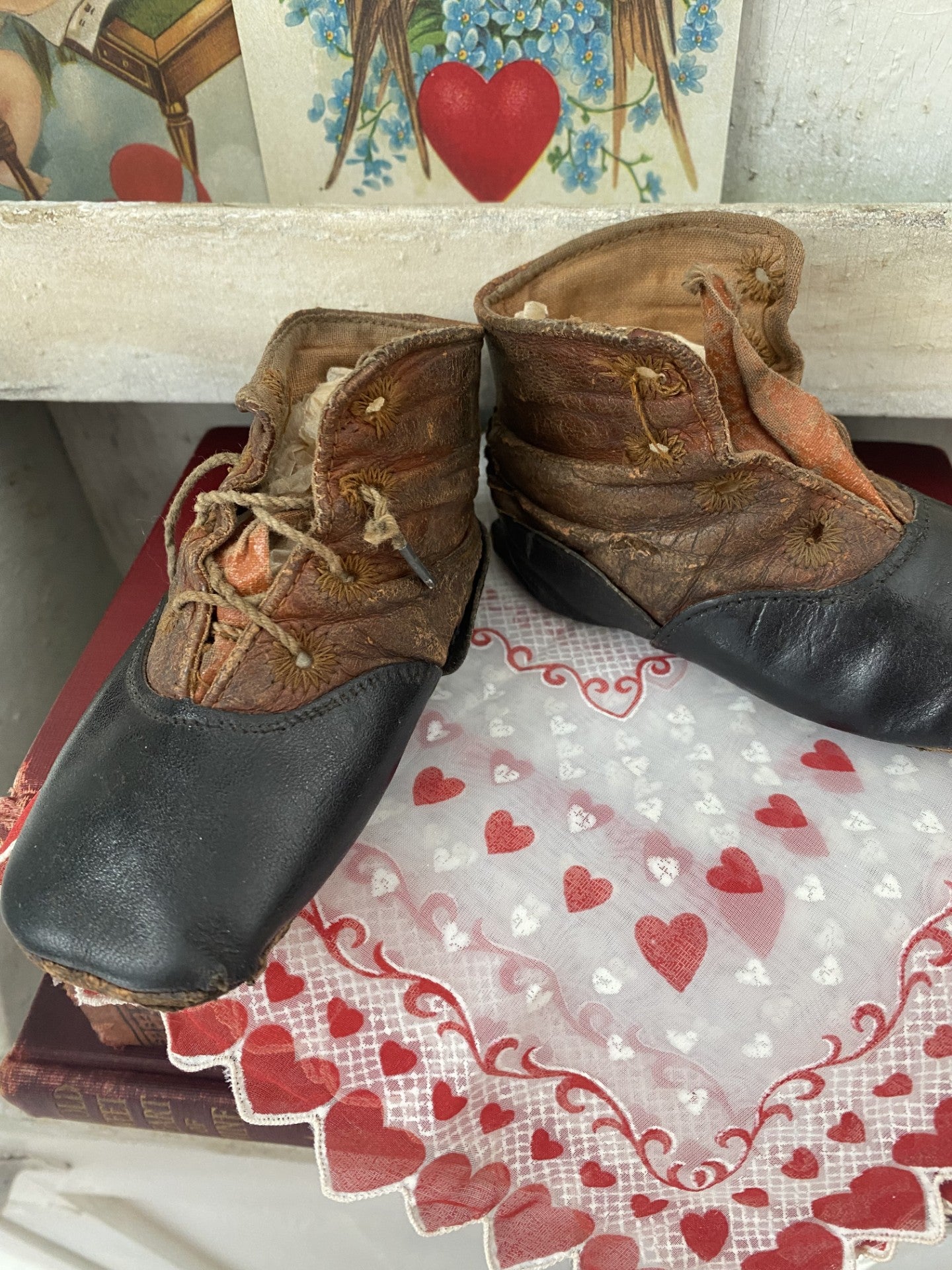 Vintage Pair of Leather Baby Shoes