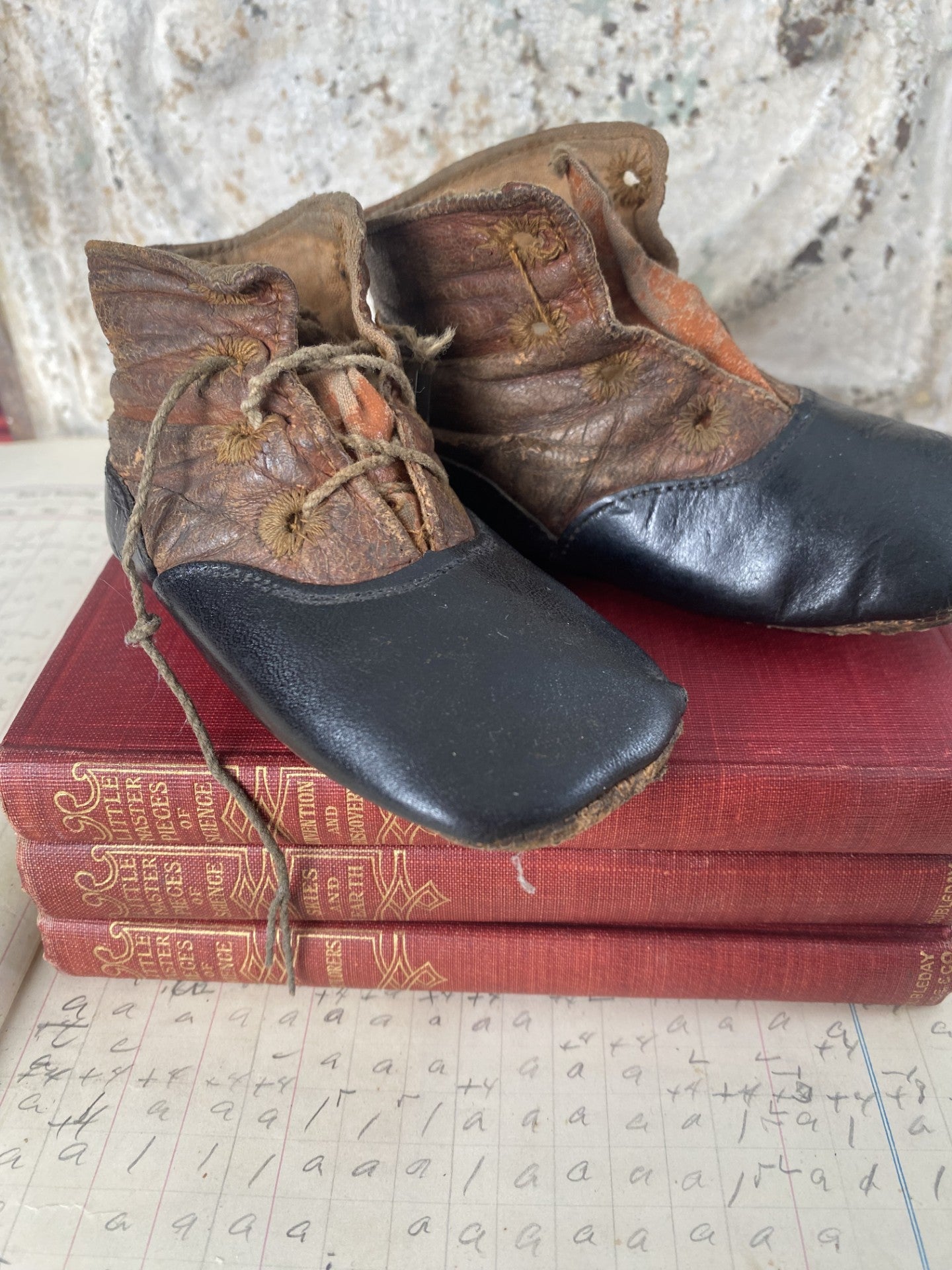 Vintage Pair of Leather Baby Shoes