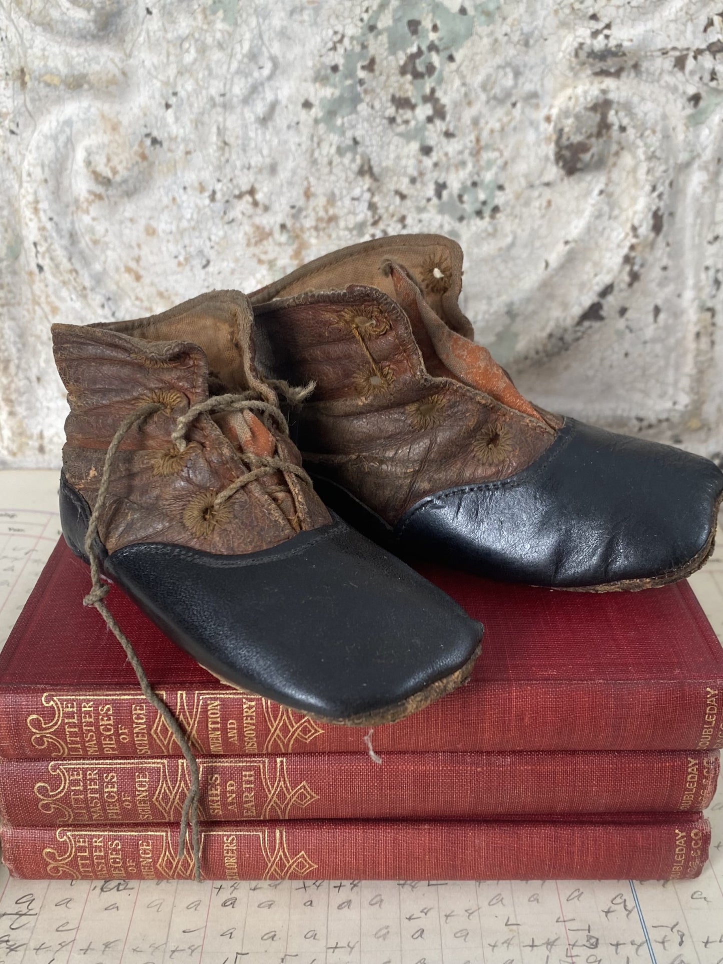 Vintage Pair of Leather Baby Shoes