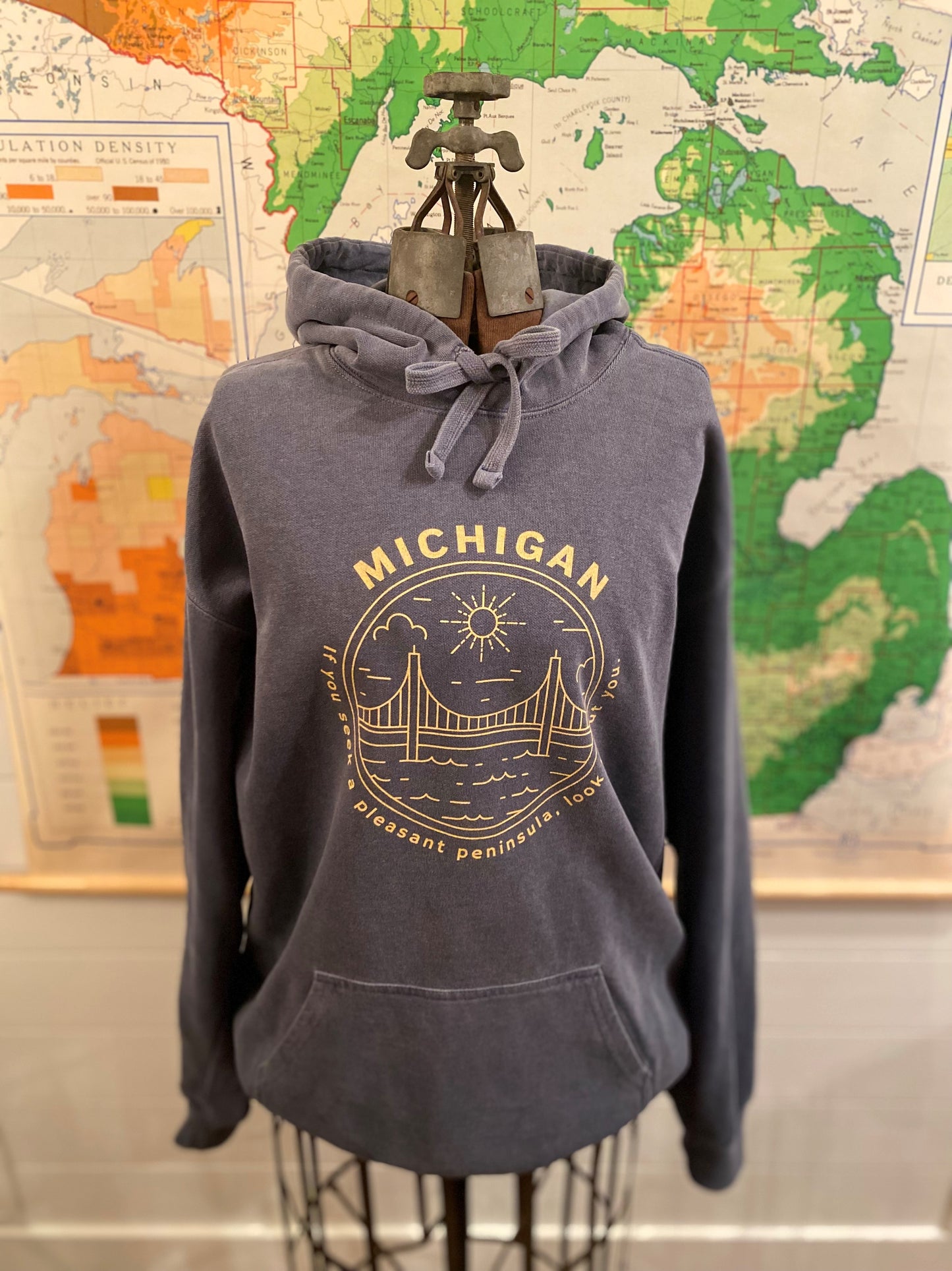 Michigan Unisex Denim Hoodie